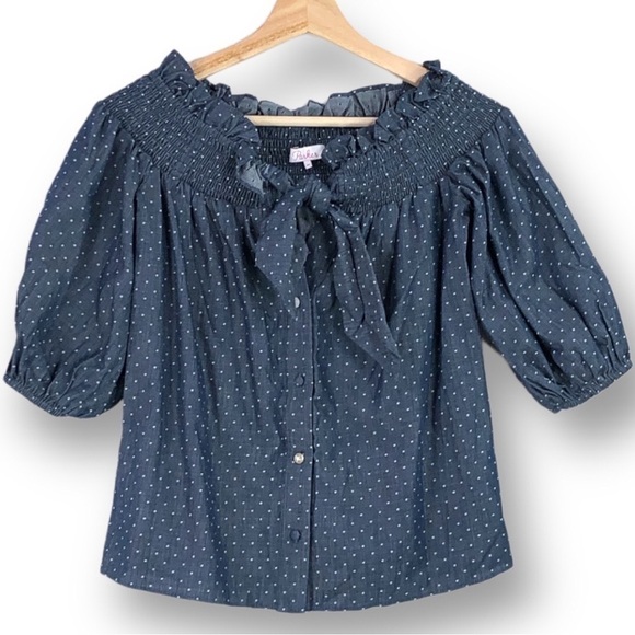 Parker - Chambray Dot Blouse - S - Picture 1 of 8
